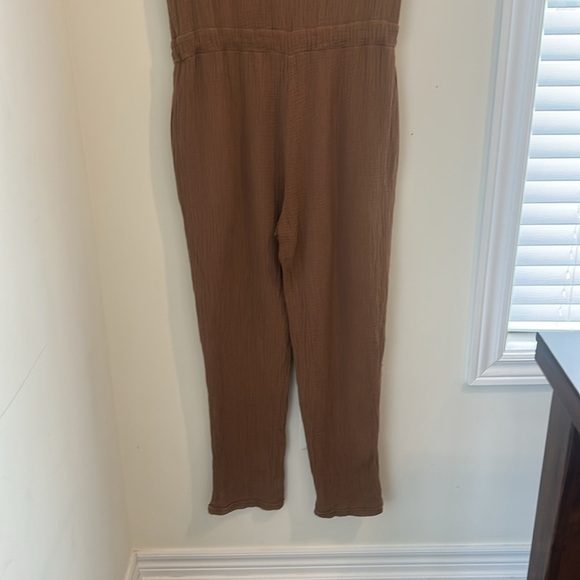 Flawless Martini Flight Sleeveless Jumpsuit Gauze 100% Cotton Tan Size M - Picture 10 of 17